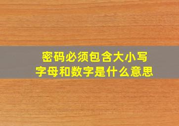 密码必须包含大小写字母和数字是什么意思