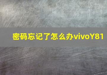 密码忘记了怎么办vivoY81