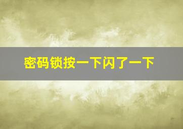 密码锁按一下闪了一下