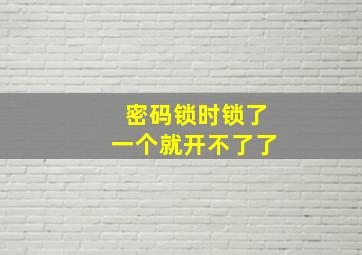 密码锁时锁了一个就开不了了