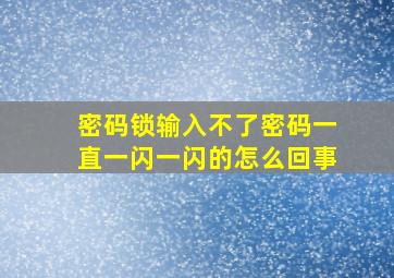 密码锁输入不了密码一直一闪一闪的怎么回事