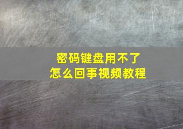 密码键盘用不了怎么回事视频教程