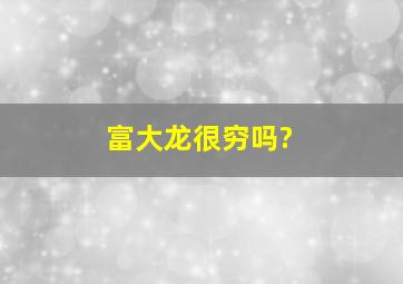 富大龙很穷吗?