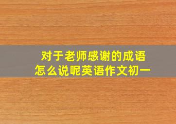 对于老师感谢的成语怎么说呢英语作文初一