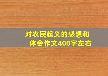 对农民起义的感想和体会作文400字左右