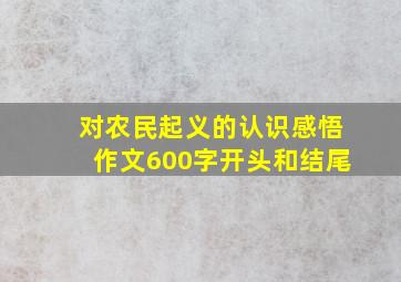 对农民起义的认识感悟作文600字开头和结尾