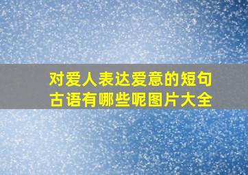 对爱人表达爱意的短句古语有哪些呢图片大全