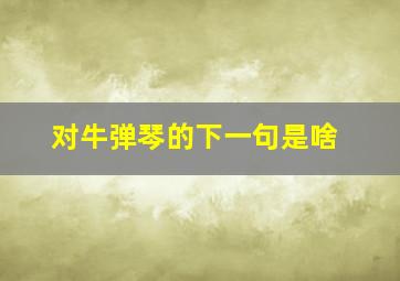 对牛弹琴的下一句是啥