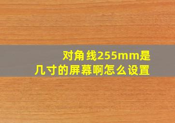 对角线255mm是几寸的屏幕啊怎么设置