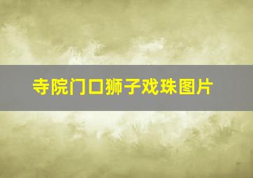 寺院门口狮子戏珠图片