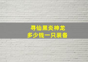 寻仙黑炎神龙多少钱一只装备