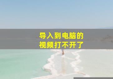 导入到电脑的视频打不开了