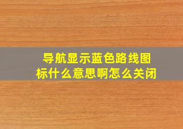 导航显示蓝色路线图标什么意思啊怎么关闭