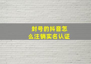 封号的抖音怎么注销实名认证