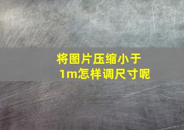 将图片压缩小于1m怎样调尺寸呢