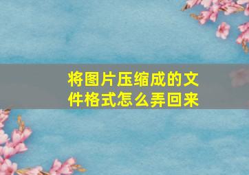 将图片压缩成.jpg的文件格式怎么弄回来