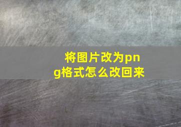 将图片改为png格式怎么改回来