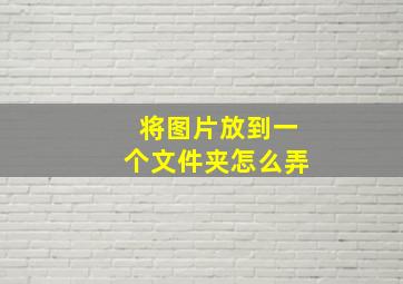 将图片放到一个文件夹怎么弄