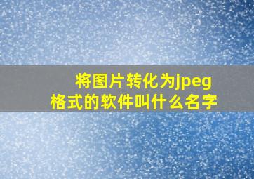 将图片转化为jpeg格式的软件叫什么名字