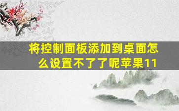 将控制面板添加到桌面怎么设置不了了呢苹果11