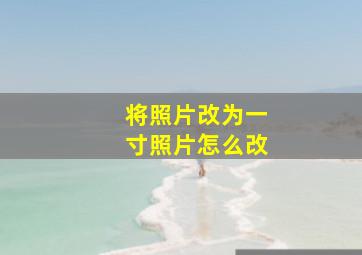 将照片改为一寸照片怎么改