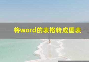 将word的表格转成图表