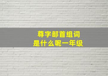 尊字部首组词是什么呢一年级