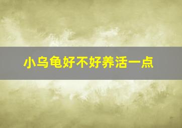 小乌龟好不好养活一点