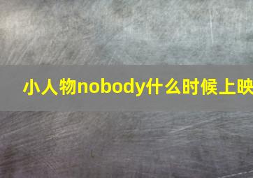 小人物nobody什么时候上映