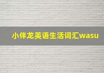 小伴龙英语生活词汇wasu