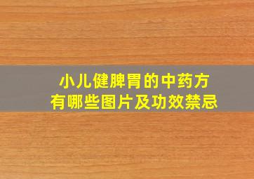 小儿健脾胃的中药方有哪些图片及功效禁忌