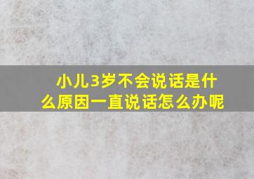 小儿3岁不会说话是什么原因一直说话怎么办呢