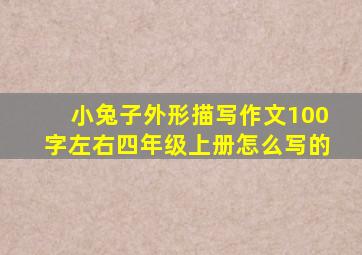 小兔子外形描写作文100字左右四年级上册怎么写的