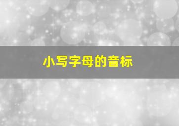 小写字母的音标