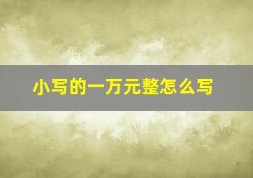 小写的一万元整怎么写