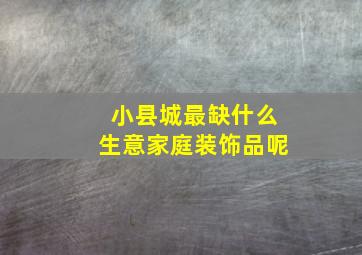 小县城最缺什么生意家庭装饰品呢