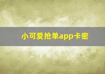 小可爱抢单app卡密