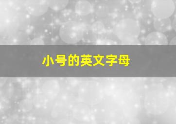 小号的英文字母