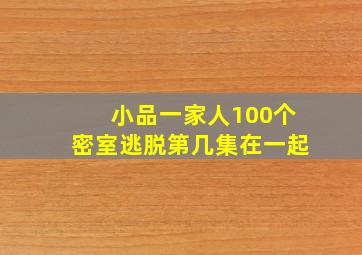 小品一家人100个密室逃脱第几集在一起