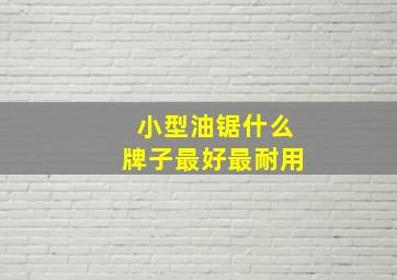 小型油锯什么牌子最好最耐用