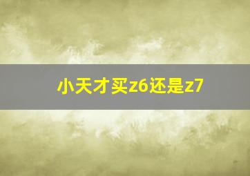 小天才买z6还是z7