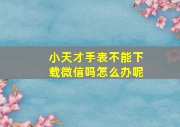 小天才手表不能下载微信吗怎么办呢