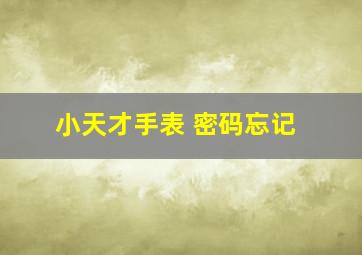 小天才手表 密码忘记