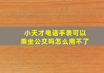 小天才电话手表可以乘坐公交吗怎么用不了