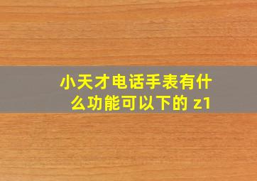 小天才电话手表有什么功能可以下的 z1