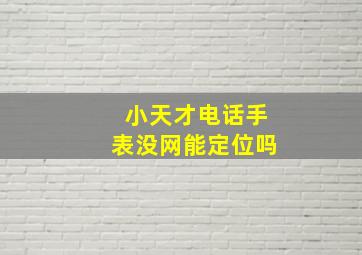 小天才电话手表没网能定位吗