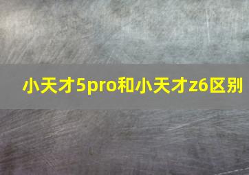 小天才5pro和小天才z6区别