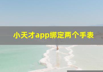 小天才app绑定两个手表