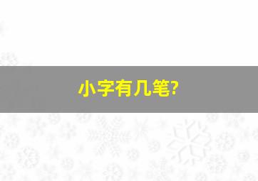 小字有几笔?