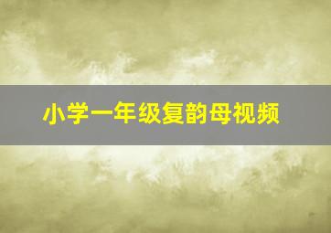 小学一年级复韵母视频